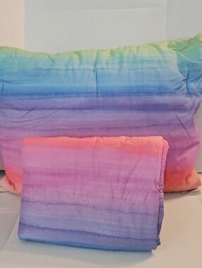 Pottery Barn Teen Watercolor Rainbow Ombre Organic Cotton Standard Pillow Shams